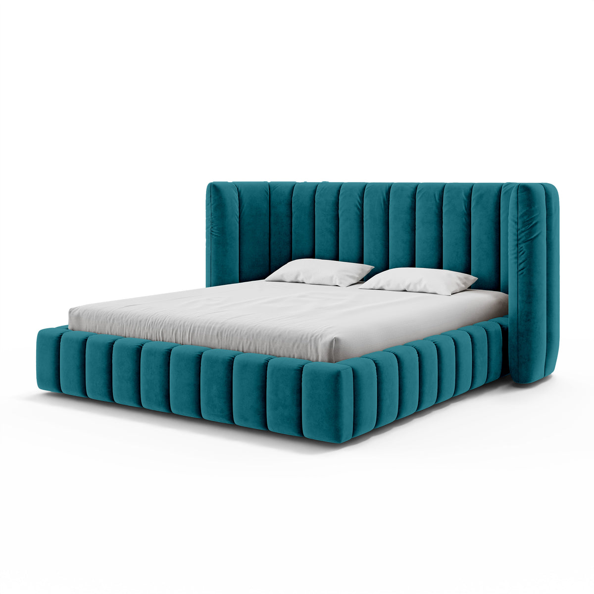 Łóżko tapicerowane pikowane z pojemnikiem w stylu modern soft | Gianda