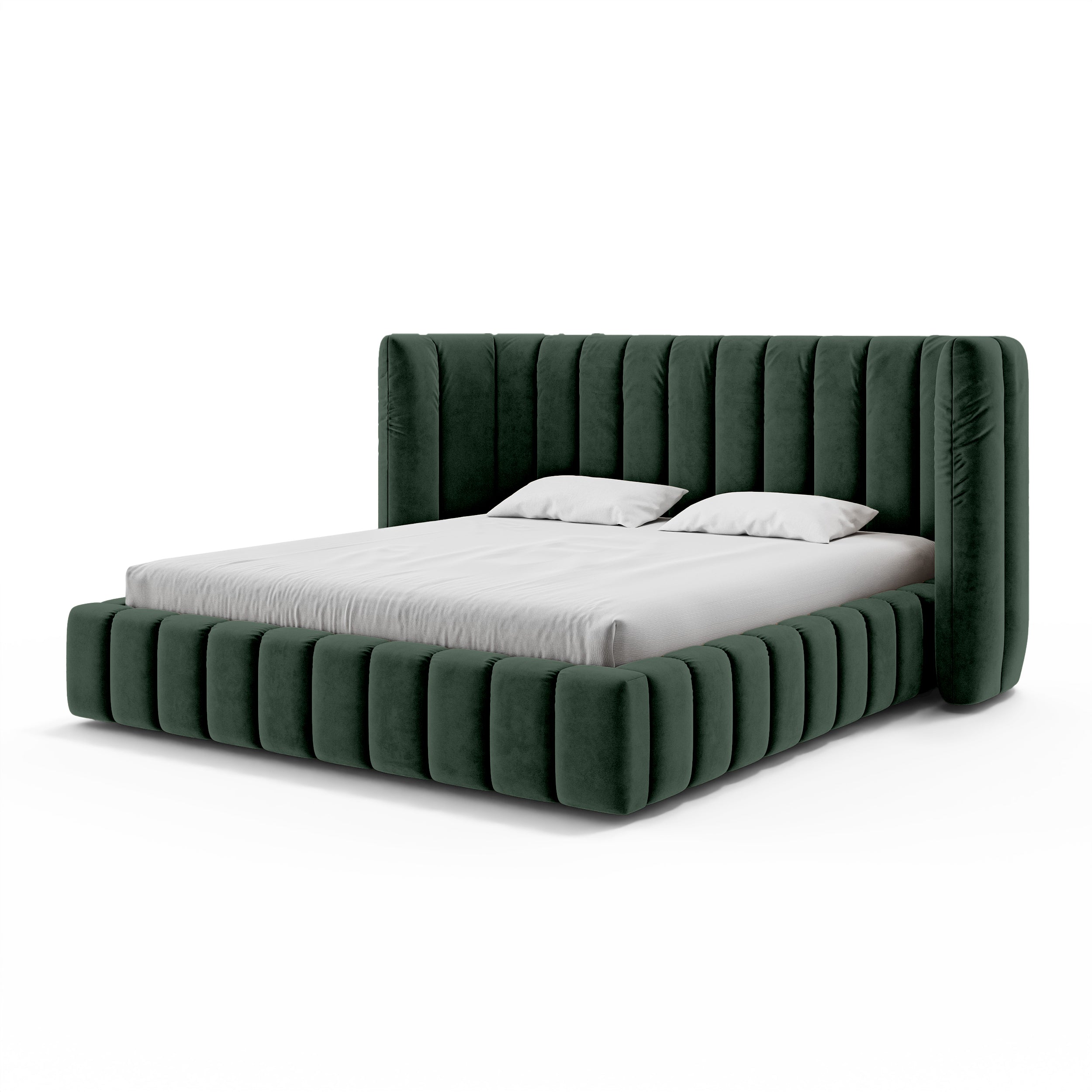Łóżko tapicerowane pikowane z pojemnikiem w stylu modern soft | Gianda