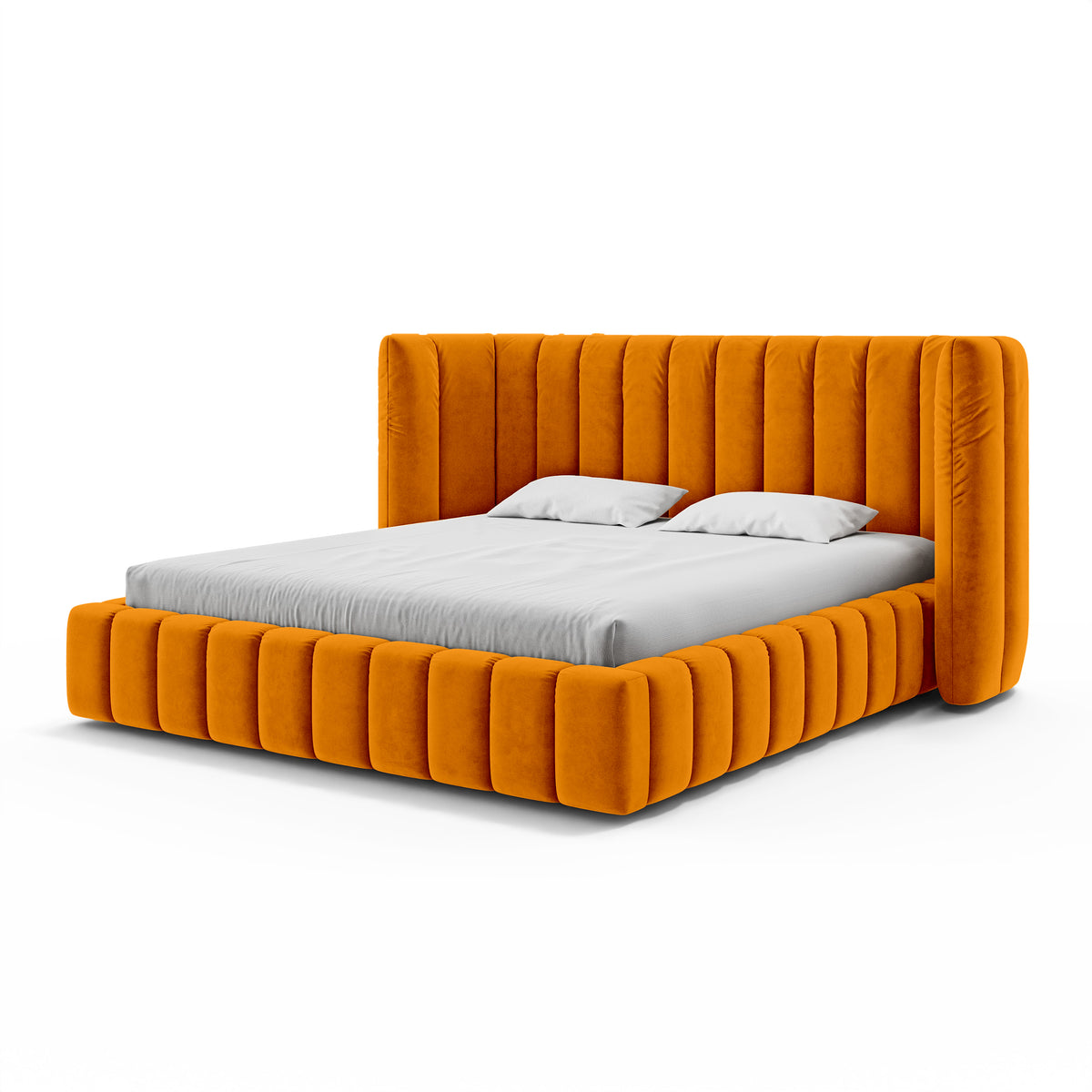 Łóżko tapicerowane pikowane z pojemnikiem w stylu modern soft | Gianda