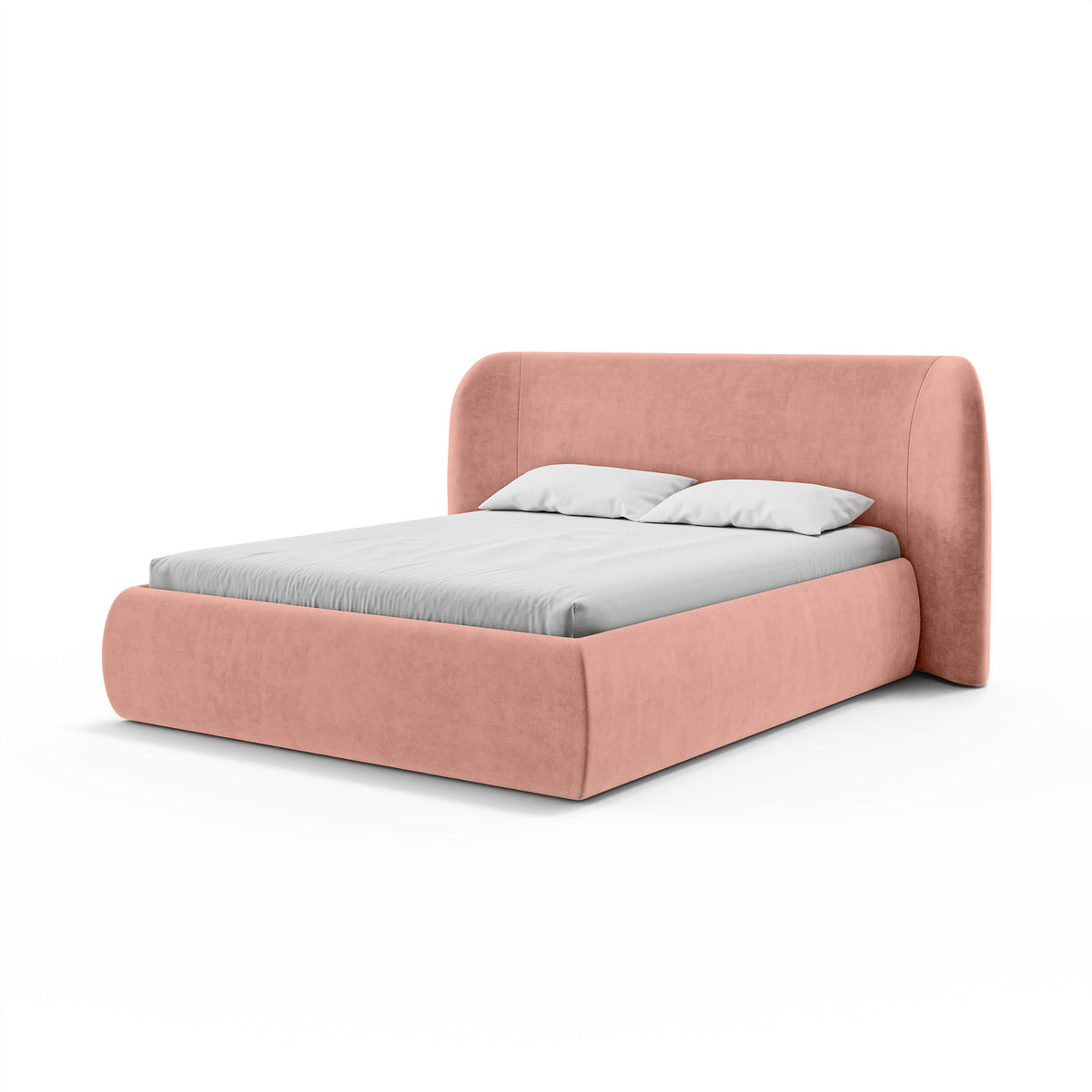 Łóżko tapicerowane z pojemnikiem w stylu modern soft | Frasspo
