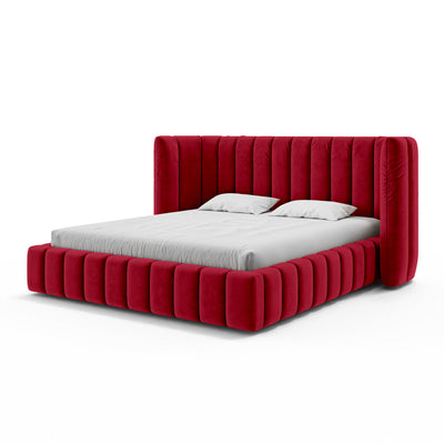 Łóżko tapicerowane pikowane z pojemnikiem w stylu modern soft | Gianda
