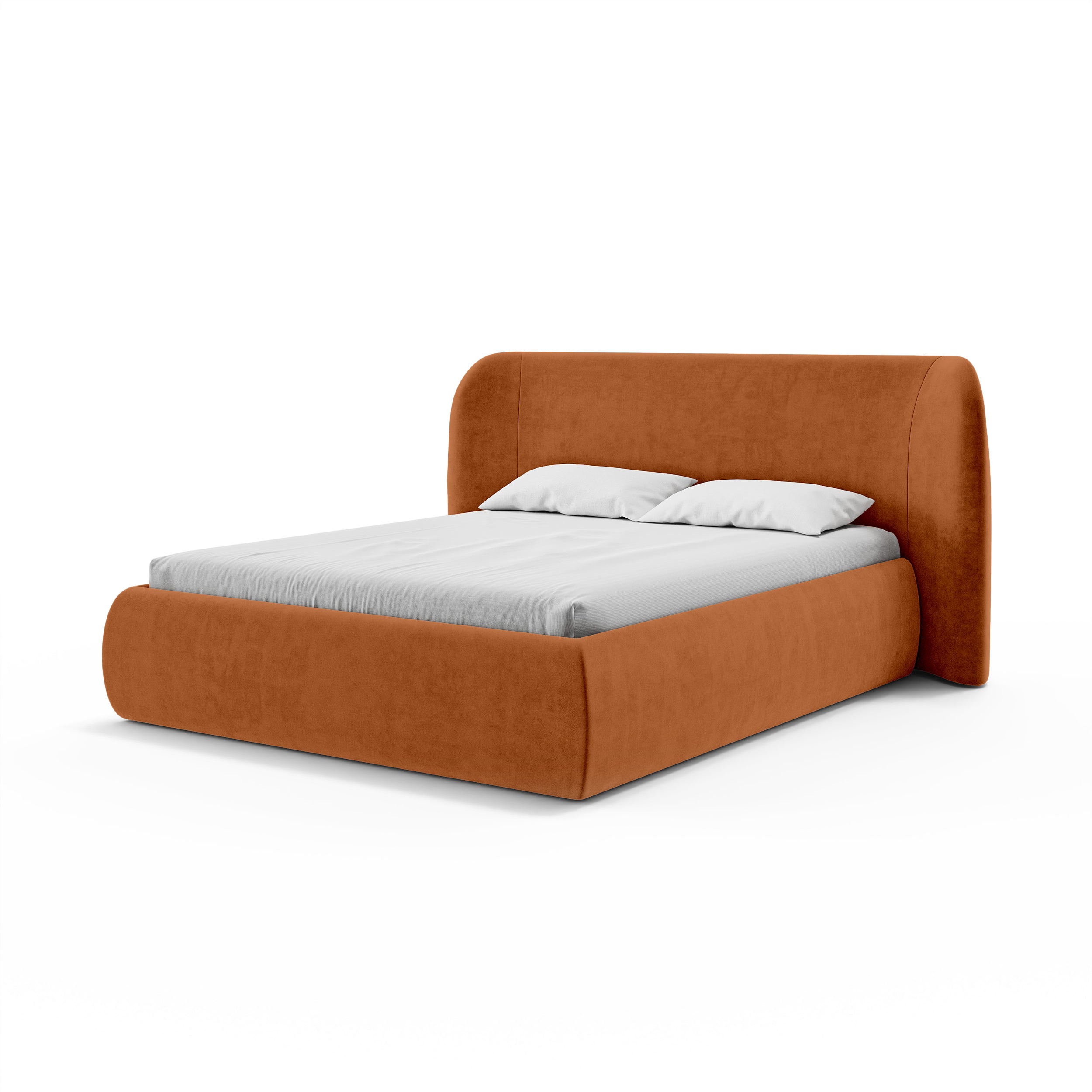 Łóżko tapicerowane z pojemnikiem w stylu modern soft | Frasspo