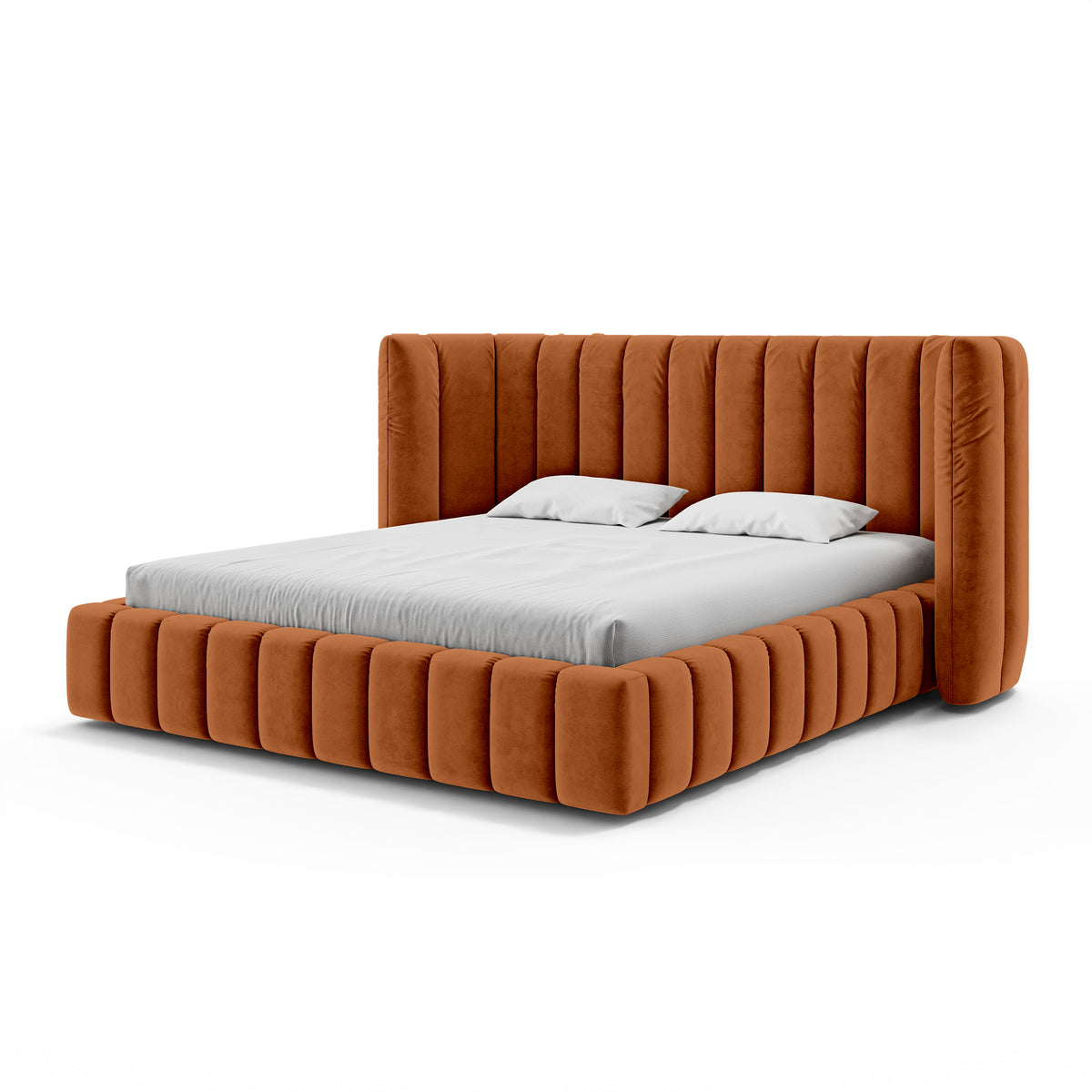 Łóżko tapicerowane pikowane z pojemnikiem w stylu modern soft | Gianda