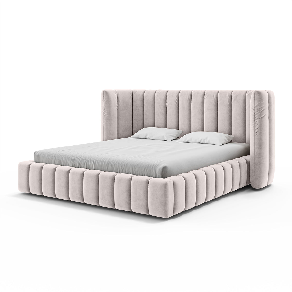 Łóżko tapicerowane pikowane z pojemnikiem w stylu modern soft | Gianda
