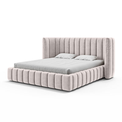 Łóżko tapicerowane pikowane z pojemnikiem w stylu modern soft | Gianda