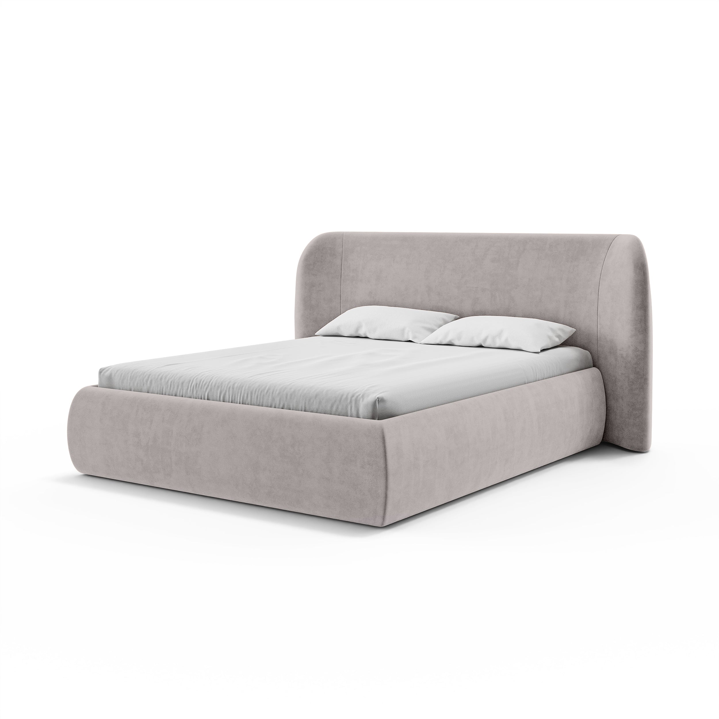 Łóżko tapicerowane z pojemnikiem w stylu modern soft | Frasspo
