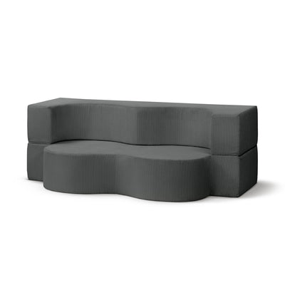 Sofa piankowa wolnostojąca 200 cm z funkcją spania w stylu japandi | Kamelia Cynk (POSO 115)
