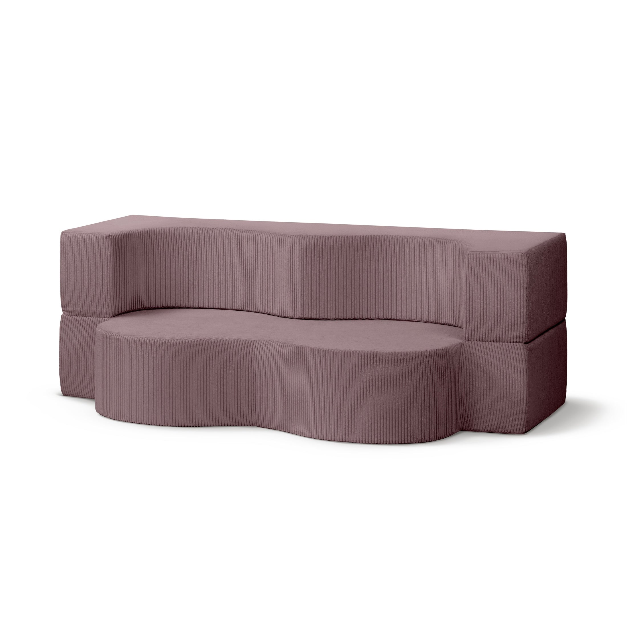 Sofa piankowa wolnostojąca 200 cm z funkcją spania w stylu japandi | Kamelia Przykurzony Różany Brąz (POSO 130)