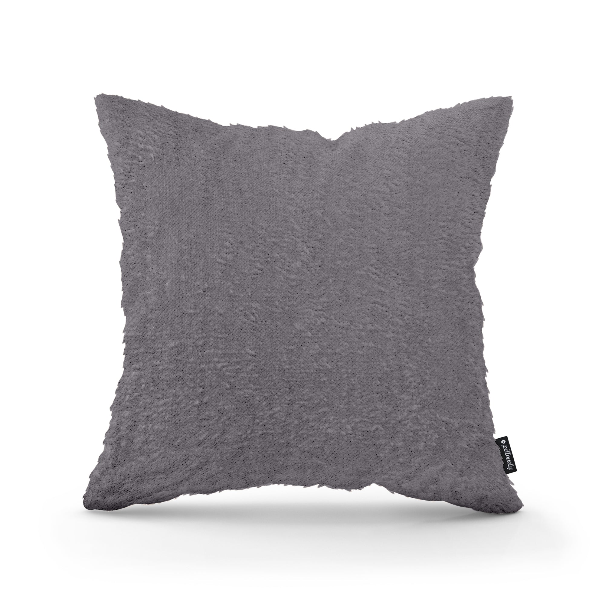 Poduszka dekoracyjna 45×45 cm w stylu glamour – plusz 100% PES, miękka struktura | Plusz Fioletowy Kamień (SORRISO 03)