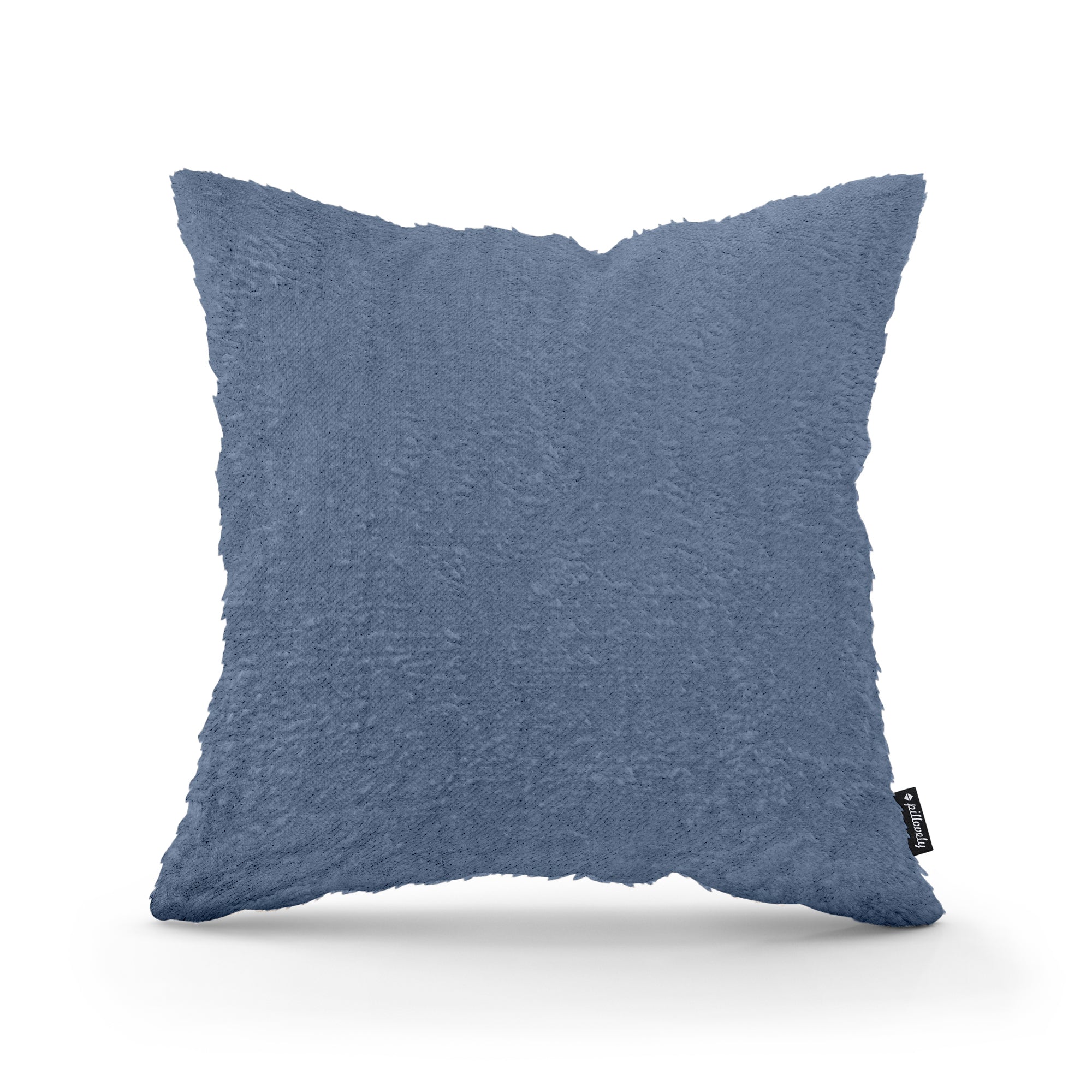 Poduszka dekoracyjna 45×45 cm w stylu glamour – plusz 100% PES, miękka struktura | Plusz Stalowy Błękit (SORRISO 14)