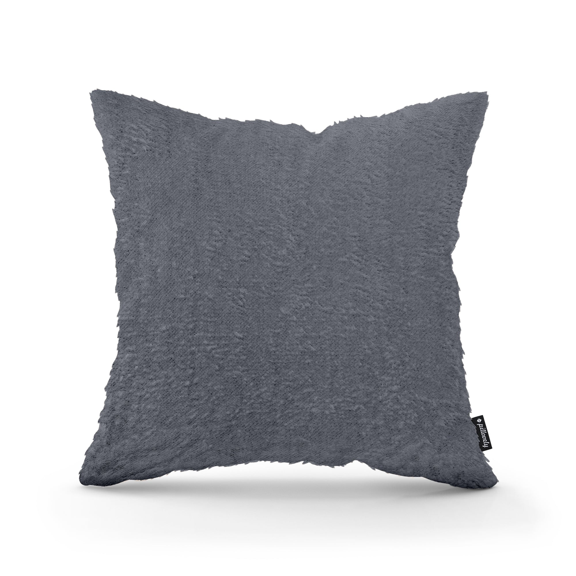 Poduszka dekoracyjna 45×45 cm w stylu glamour – plusz 100% PES, miękka struktura | Plusz Grafitowa Poświata (SORRISO 20)
