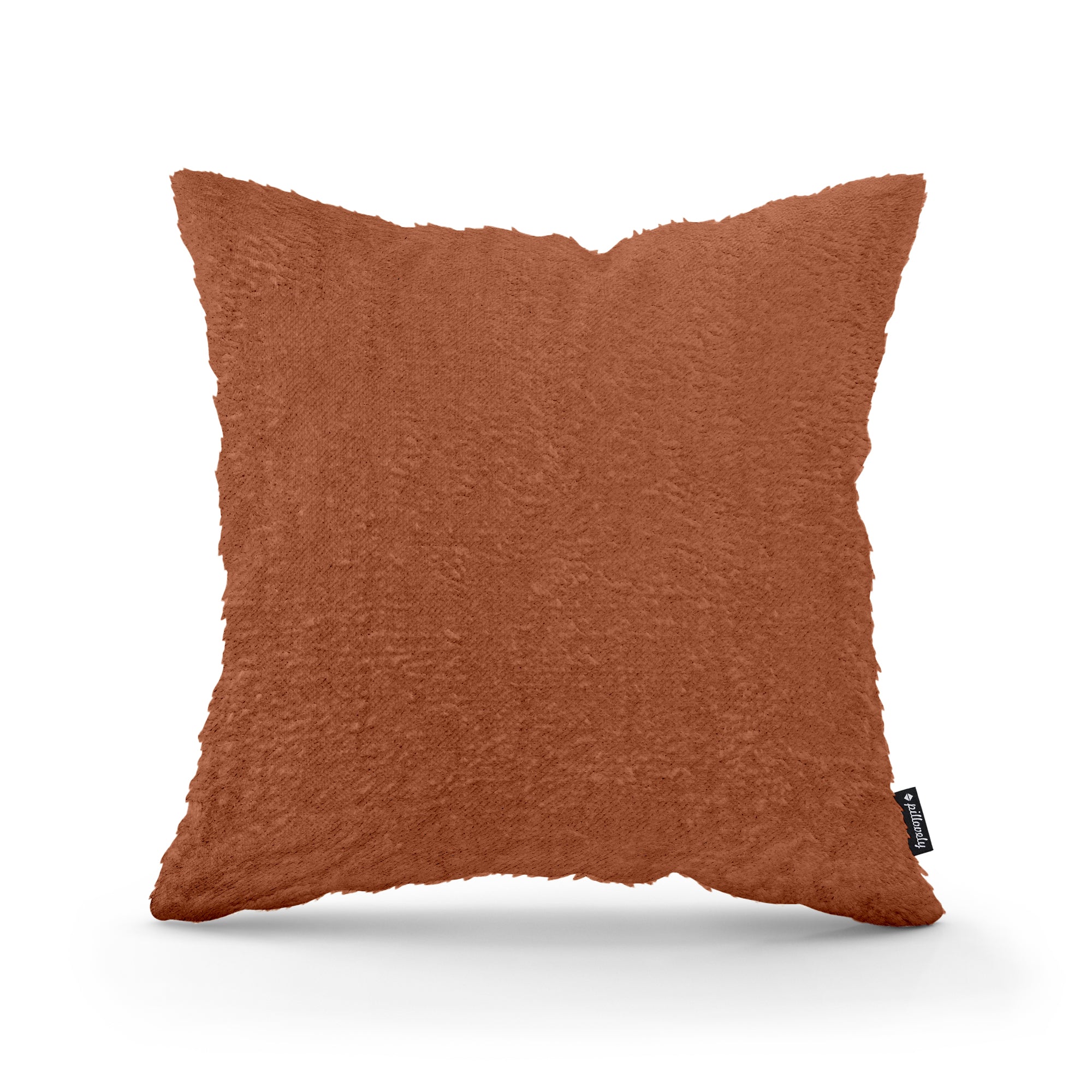 Poduszka dekoracyjna 45×45 cm w stylu glamour – plusz 100% PES, miękka struktura | Plusz Ceglany Mat (SORRISO 24)