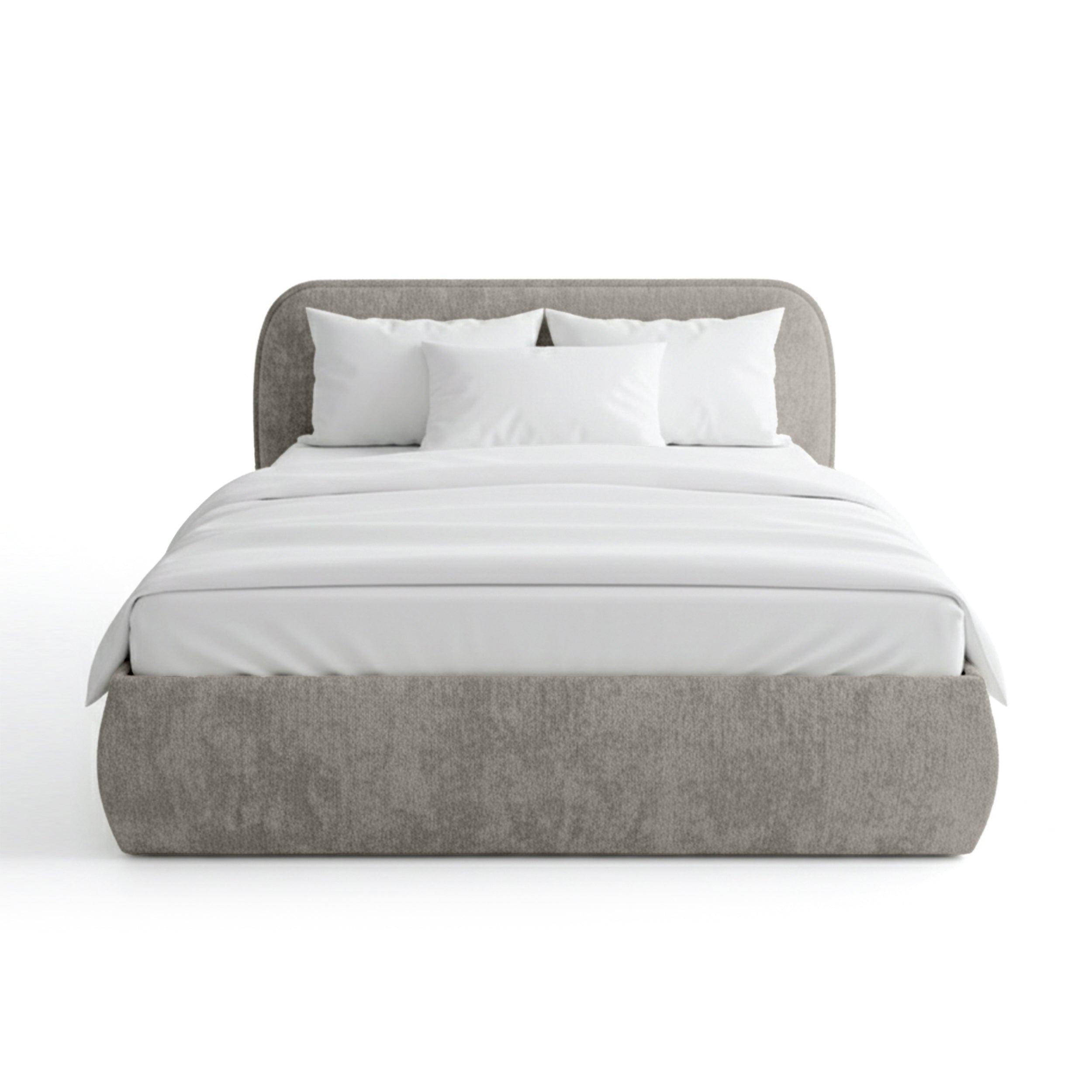 Łóżko tapicerowane z pojemnikiem w stylu soft modern | Eterial