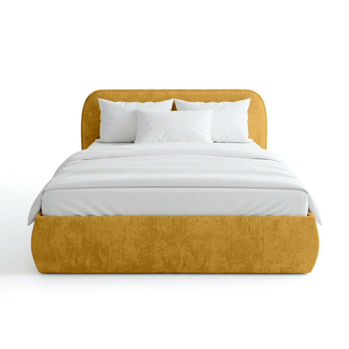 Łóżko tapicerowane z pojemnikiem w stylu soft modern | Eterial