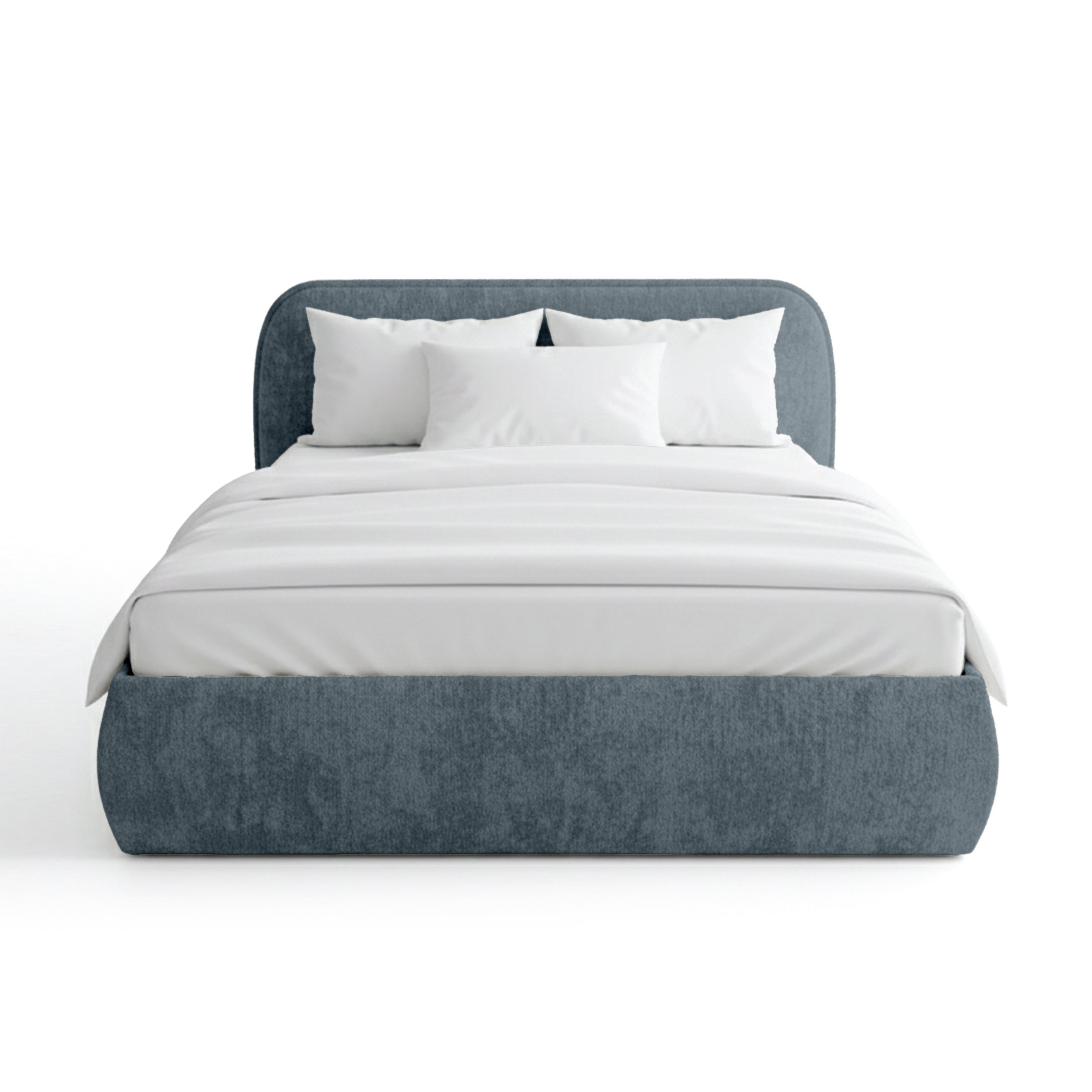 Łóżko tapicerowane z pojemnikiem w stylu soft modern | Eterial