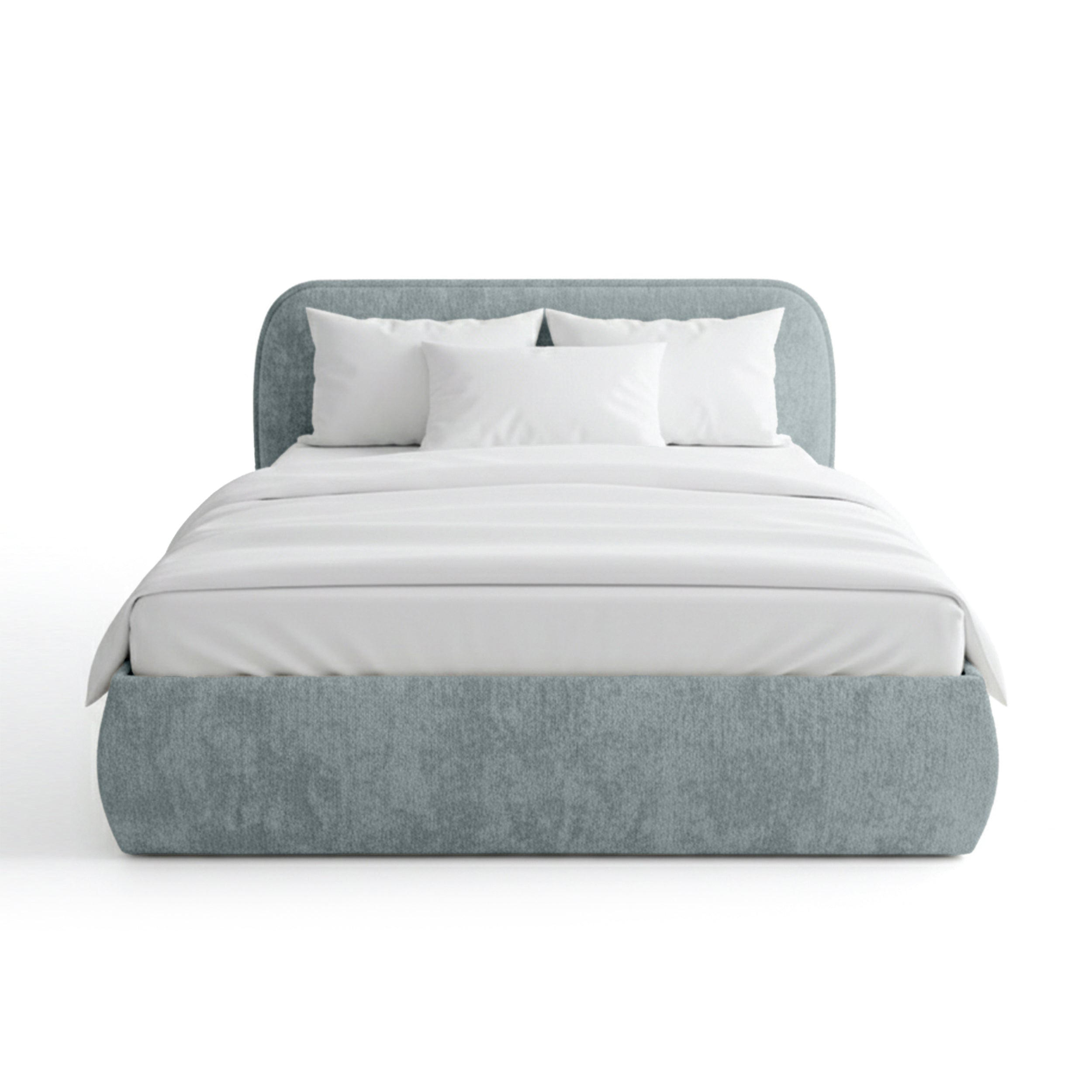 Łóżko tapicerowane z pojemnikiem w stylu soft modern | Eterial