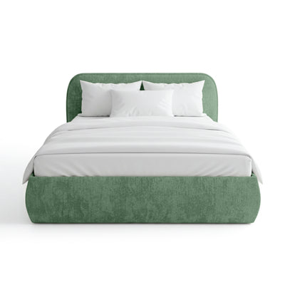 Łóżko tapicerowane z pojemnikiem w stylu soft modern | Eterial