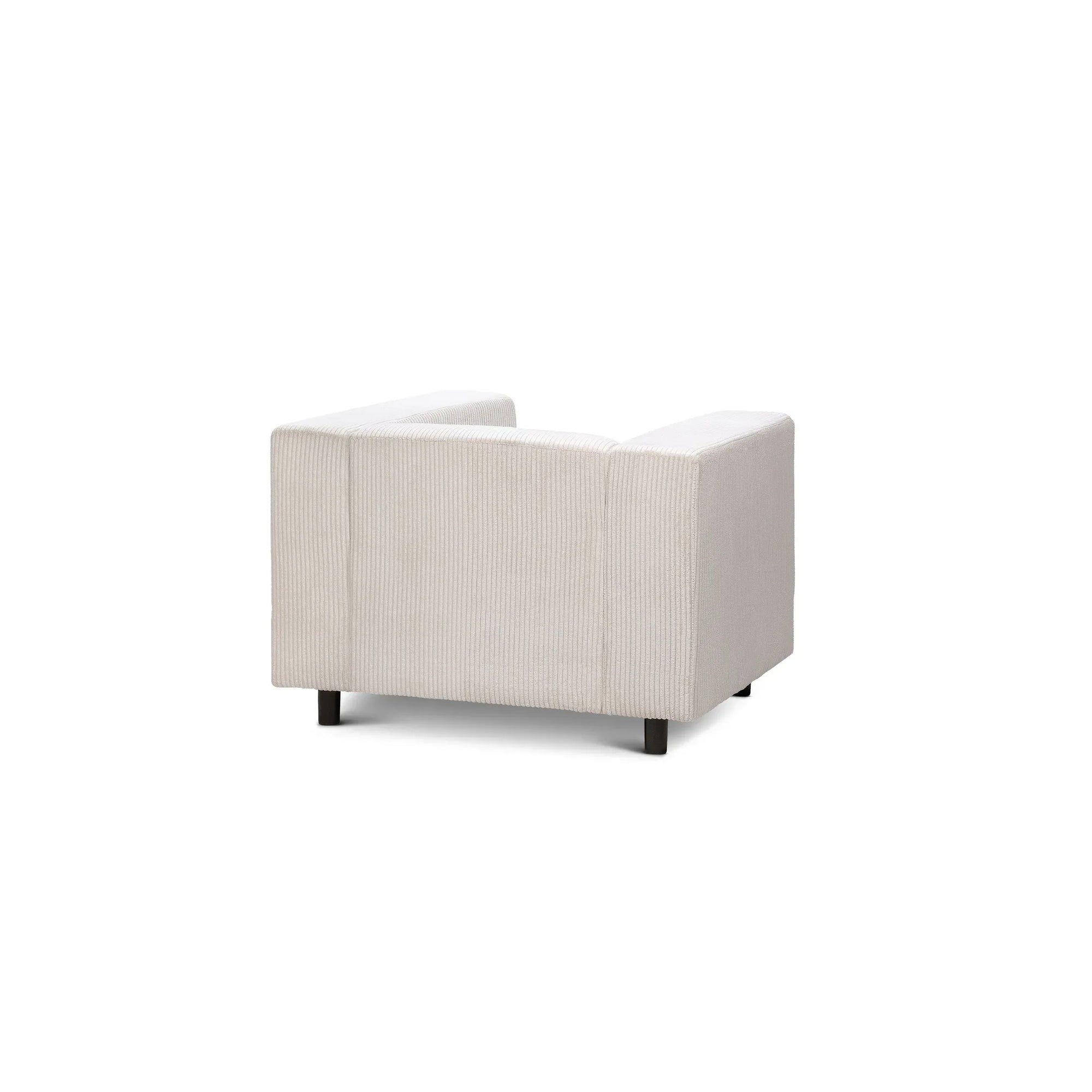 Fotel 95 cm do relaksu w stylu skandynawskim – Sztruks POSO, szerokie podłokietniki | July