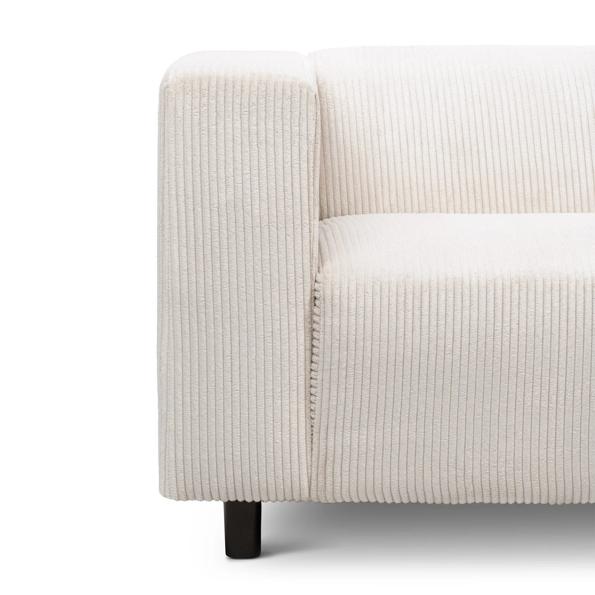 Fotel 95 cm do relaksu w stylu skandynawskim – Sztruks POSO, szerokie podłokietniki | July