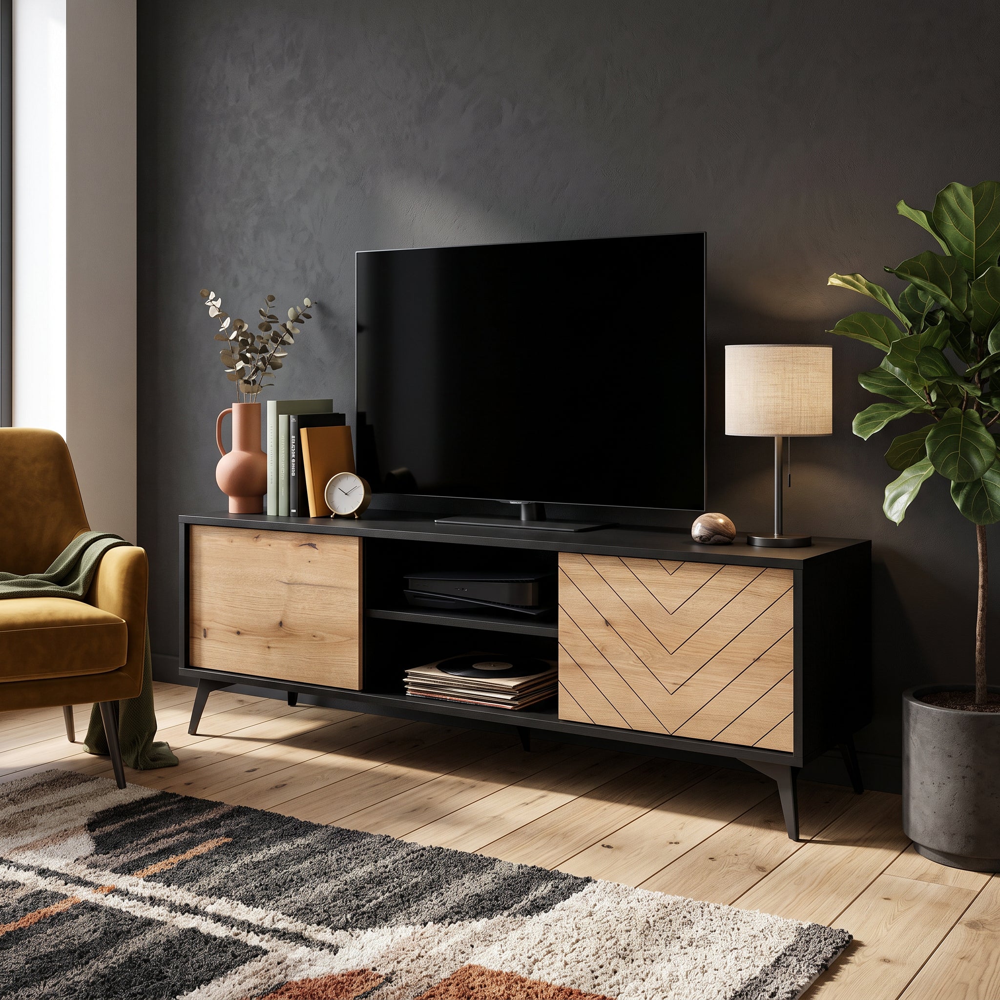 Szafka RTV 154x50 w stylu nowoczesnym | Nirwana