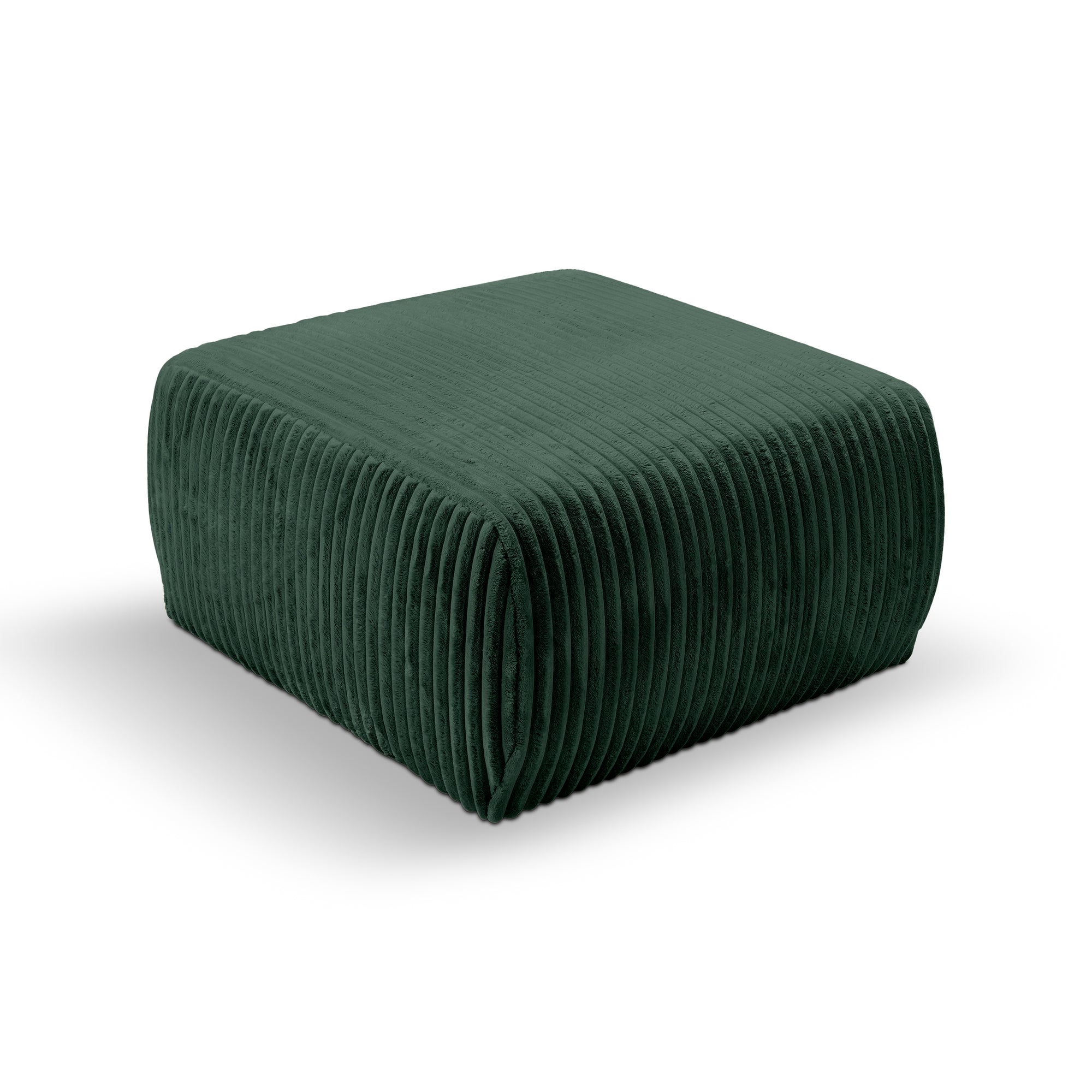 Pufa tapicerowana 82x41 w stylu vintage - tkanina TILIA, zaokrąglona forma, dekoracyjne przeszycia | ALLORO Cień Paproci (TILIA 39)