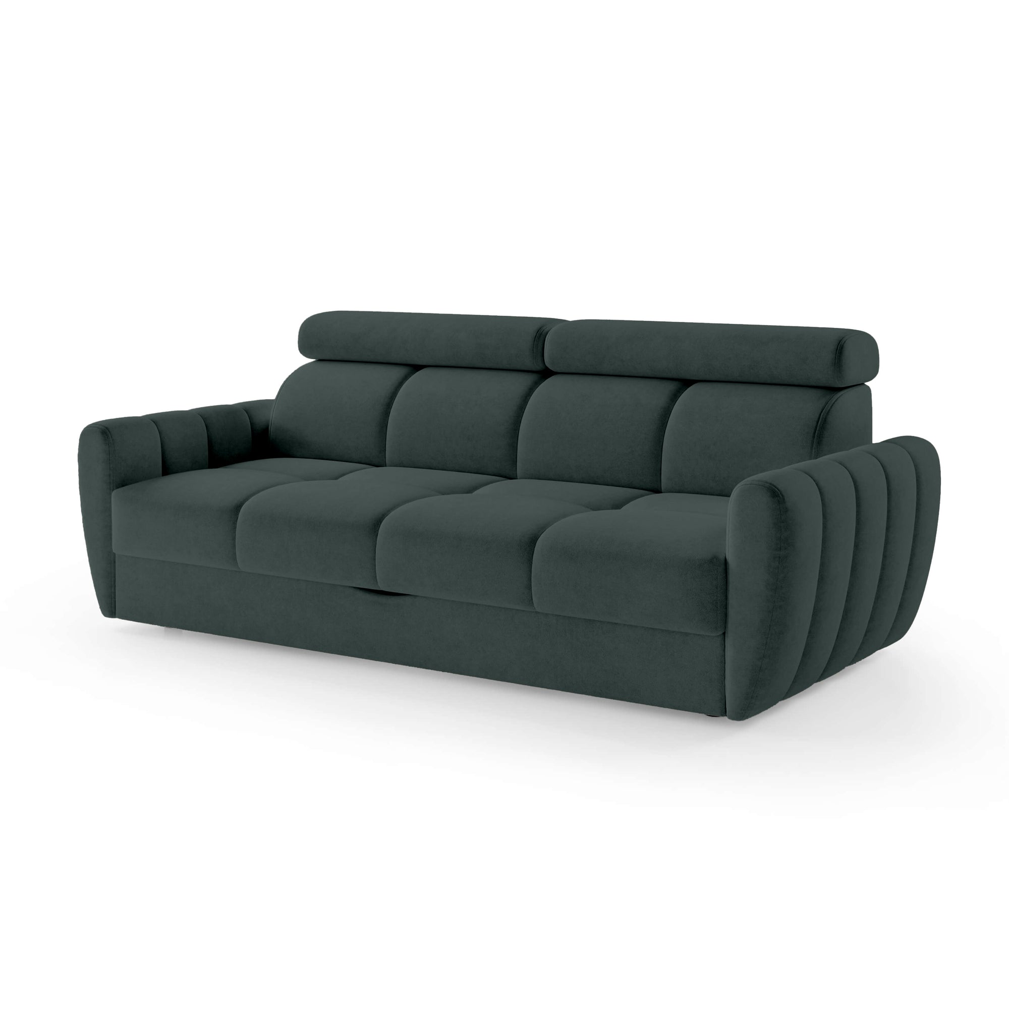 Sofa z funkcją spania 3-osobowa 227 cm w stylu minimalistycznym – pianka HR, regulowany zagłówek, puma | Franec Cisowa Otchłań (CLOUD 37)