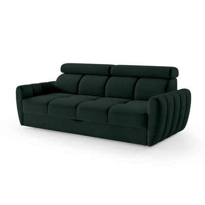 Sofa z funkcją spania 3-osobowa 227 cm w stylu minimalistycznym | Franec Czarna Paproć (CLOUD 38)