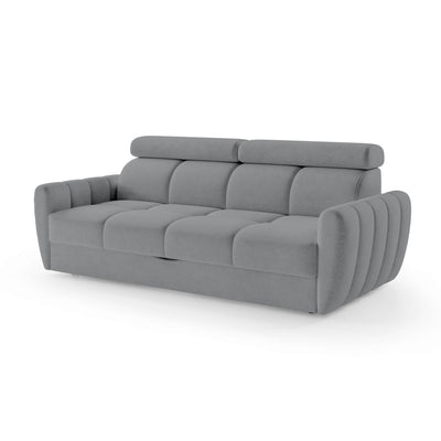 Sofa z funkcją spania 3-osobowa 227 cm w stylu minimalistycznym | Franec Gołębi Grafit (CLOUD 80)