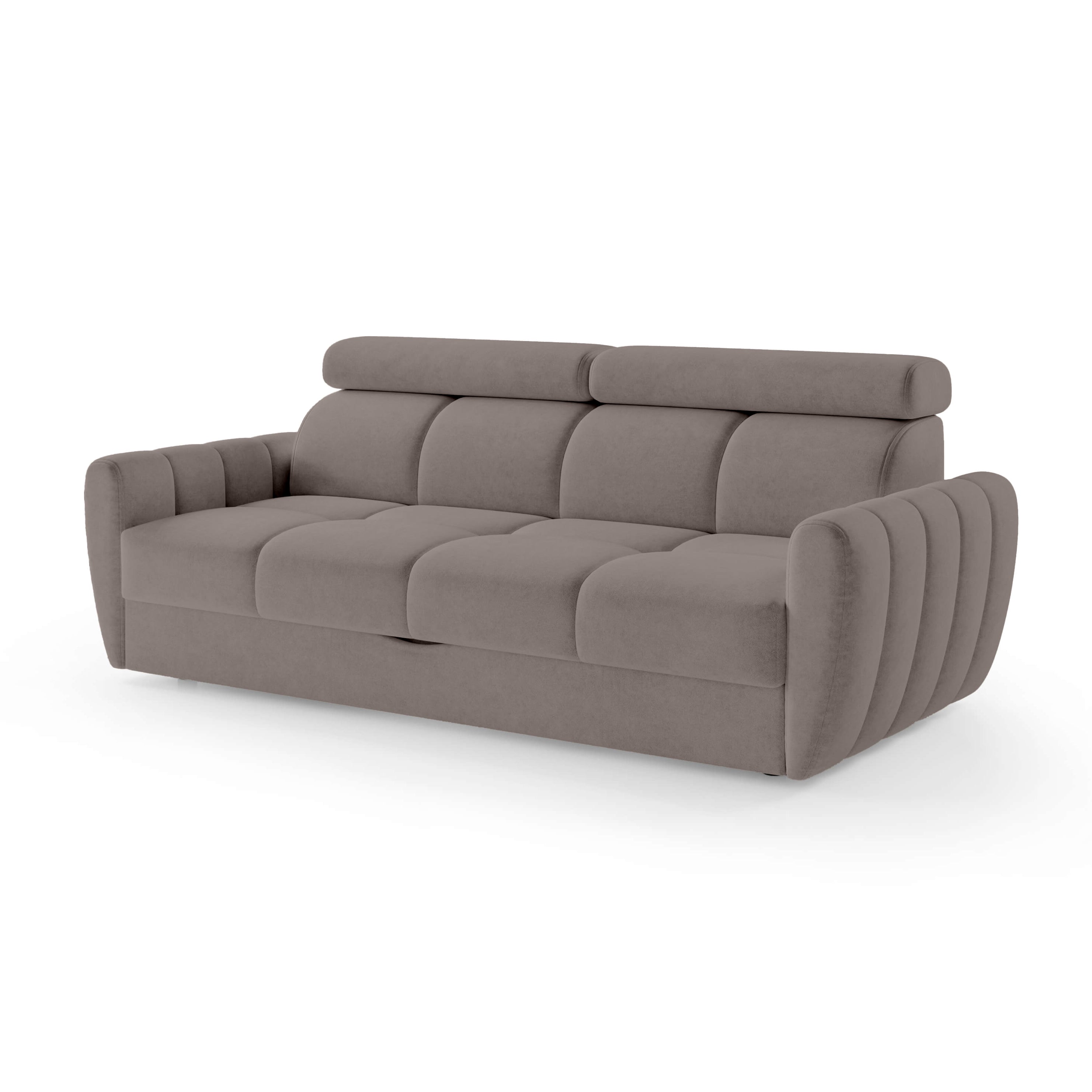 Sofa z funkcją spania 3-osobowa 227 cm w stylu minimalistycznym | Franec Szary Heban (CLOUD 87)