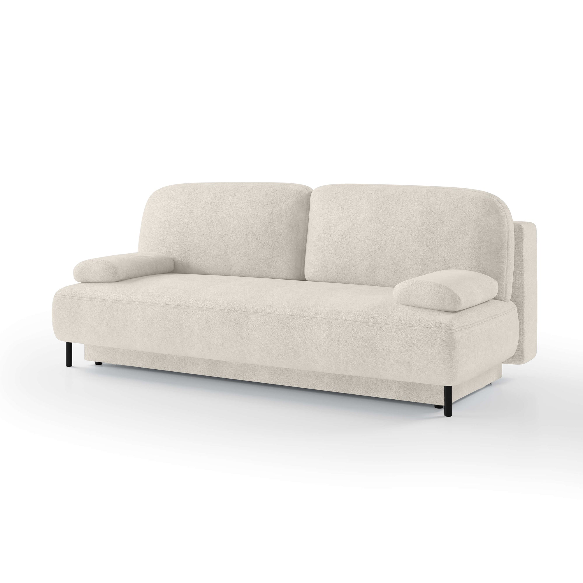 Sofa 2-osobowa z funkcją spania 140x200 z pojemnikiem w stylu nowoczesnym – mechanizm DL, sprężyny bonellowe | Tola