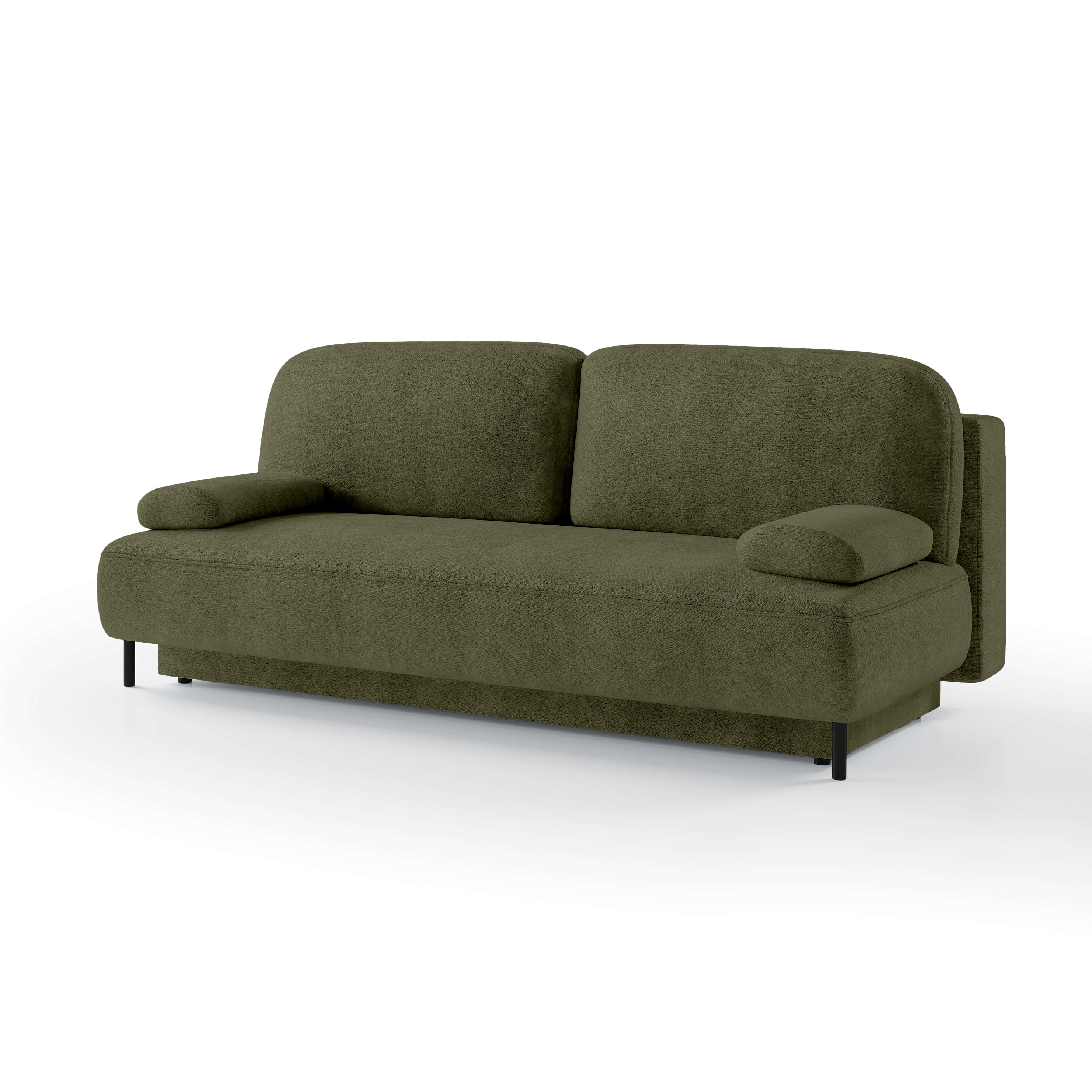 Sofa 2-osobowa z funkcją spania 140x200 z pojemnikiem w stylu nowoczesnym | Tola Złoty Mech (PERFECT HARMONY 39)