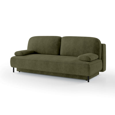 Sofa 2-osobowa z funkcją spania 140x200 z pojemnikiem w stylu nowoczesnym | Tola Złoty Mech (PERFECT HARMONY 39)