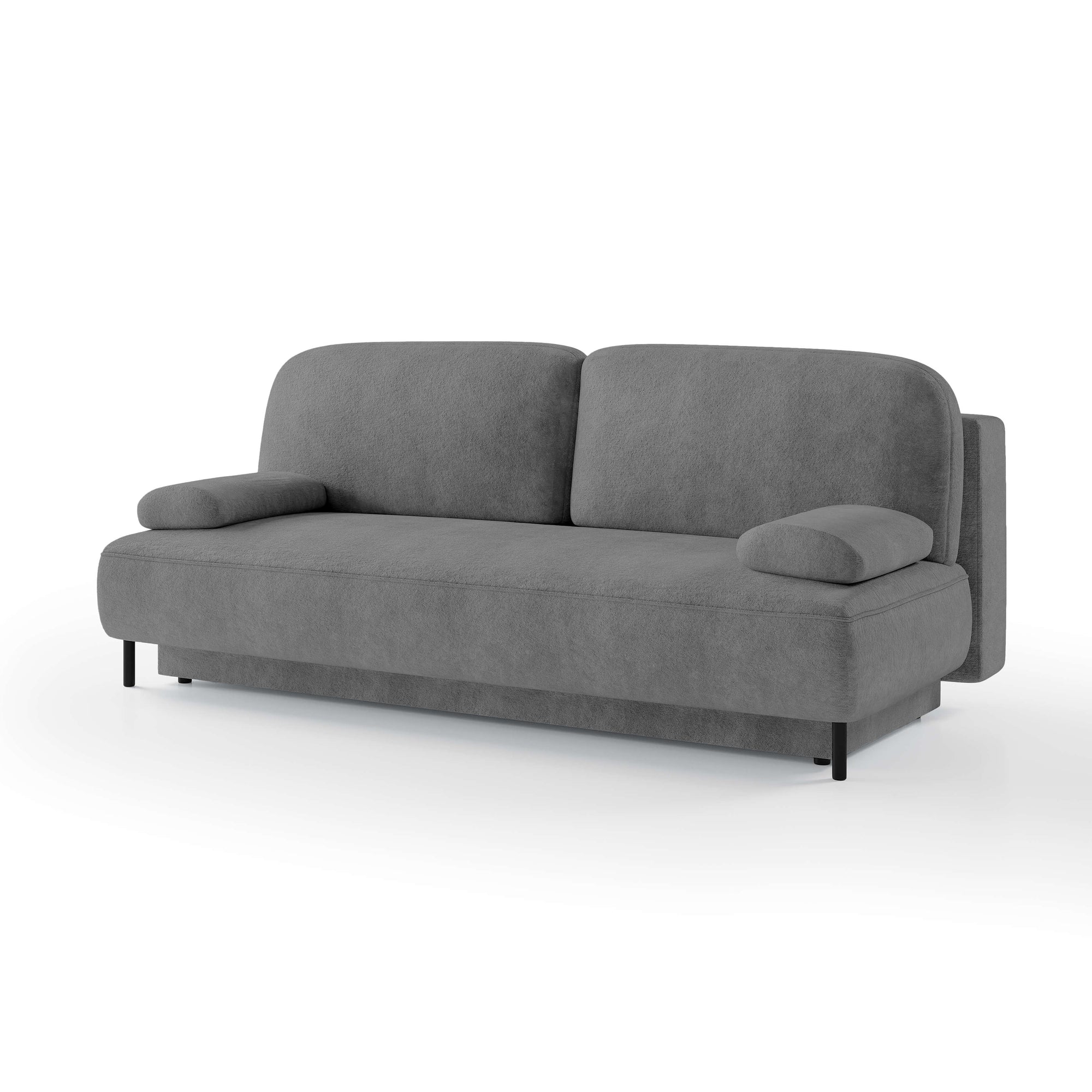 Sofa 2-osobowa z funkcją spania 140x200 z pojemnikiem w stylu nowoczesnym – mechanizm DL, sprężyny bonellowe | Tola