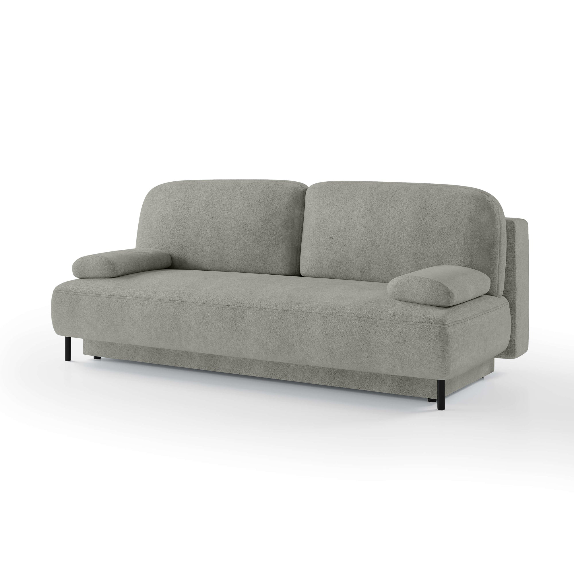 Sofa 2-osobowa z funkcją spania 140x200 z pojemnikiem w stylu nowoczesnym – mechanizm DL, sprężyny bonellowe | Tola