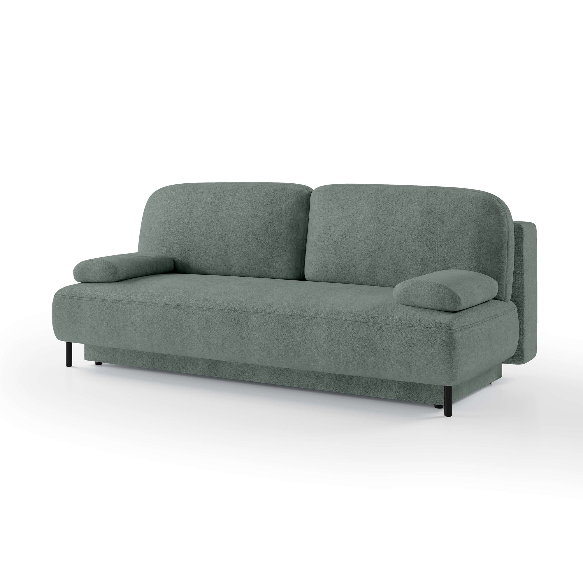 Sofa 2-osobowa z funkcją spania 140x200 z pojemnikiem w stylu nowoczesnym – mechanizm DL, sprężyny bonellowe | Tola