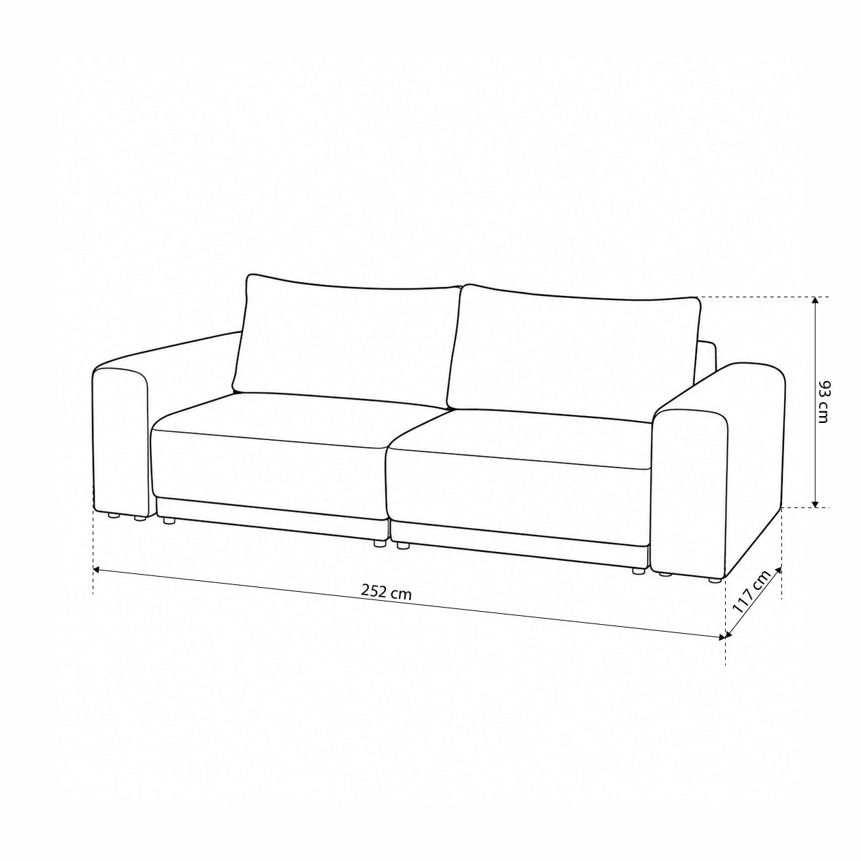 Sofa z funkcją spania 145 × 203 z pojemnikiem w stylu nowoczesnym | Zoria
