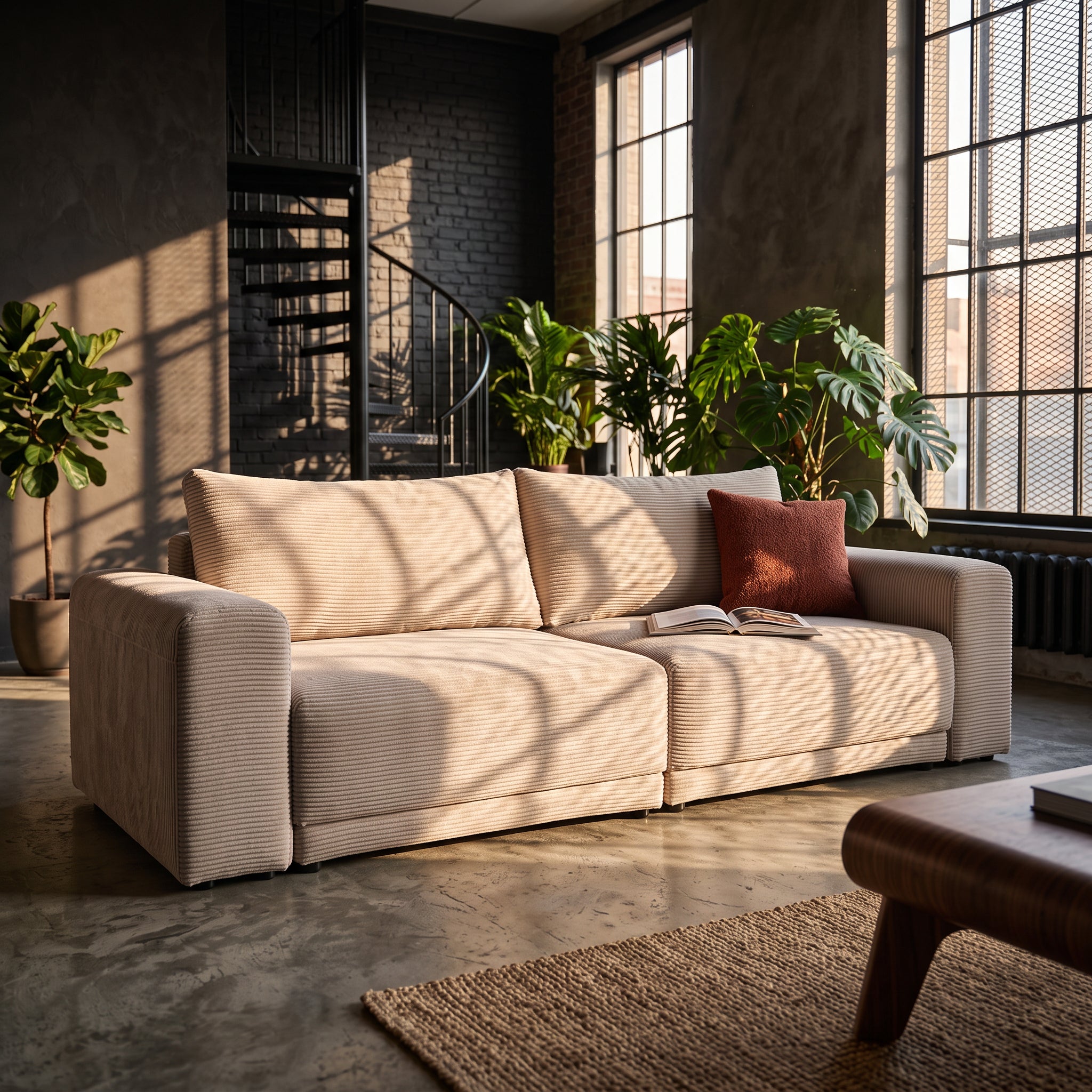 Sofa z funkcją spania 145 × 203 z pojemnikiem w stylu nowoczesnym | Zoria