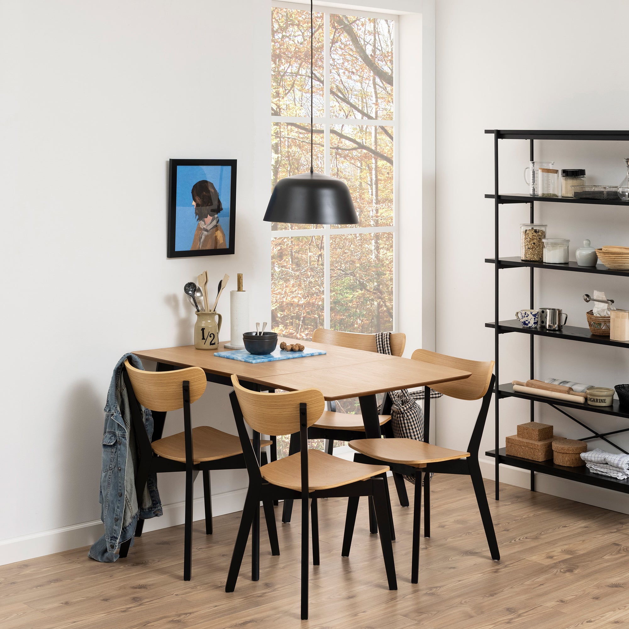 Rozkładany stół do jadalni 80-120x80 w stylu skandynawskim - kompaktowa forma, funkcja rozkładania, 3 kolory | Krel