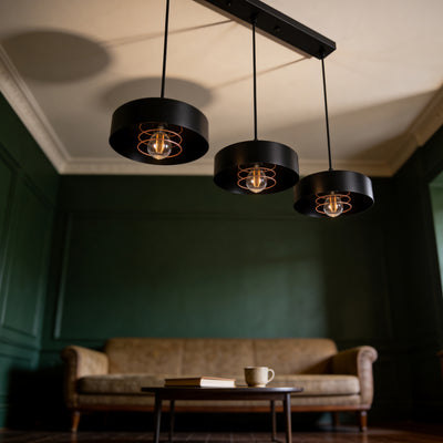 Lampa wisząca 3-punktowa w stylu industrialnym | Spirra