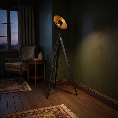 Lampa podłogowa reflektor na trójnogu w stylu retro | Reflecto