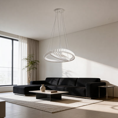 Lampa wisząca LED z dekoracyjnymi pierścieniami w stylu nowoczesnym | Rinoria
