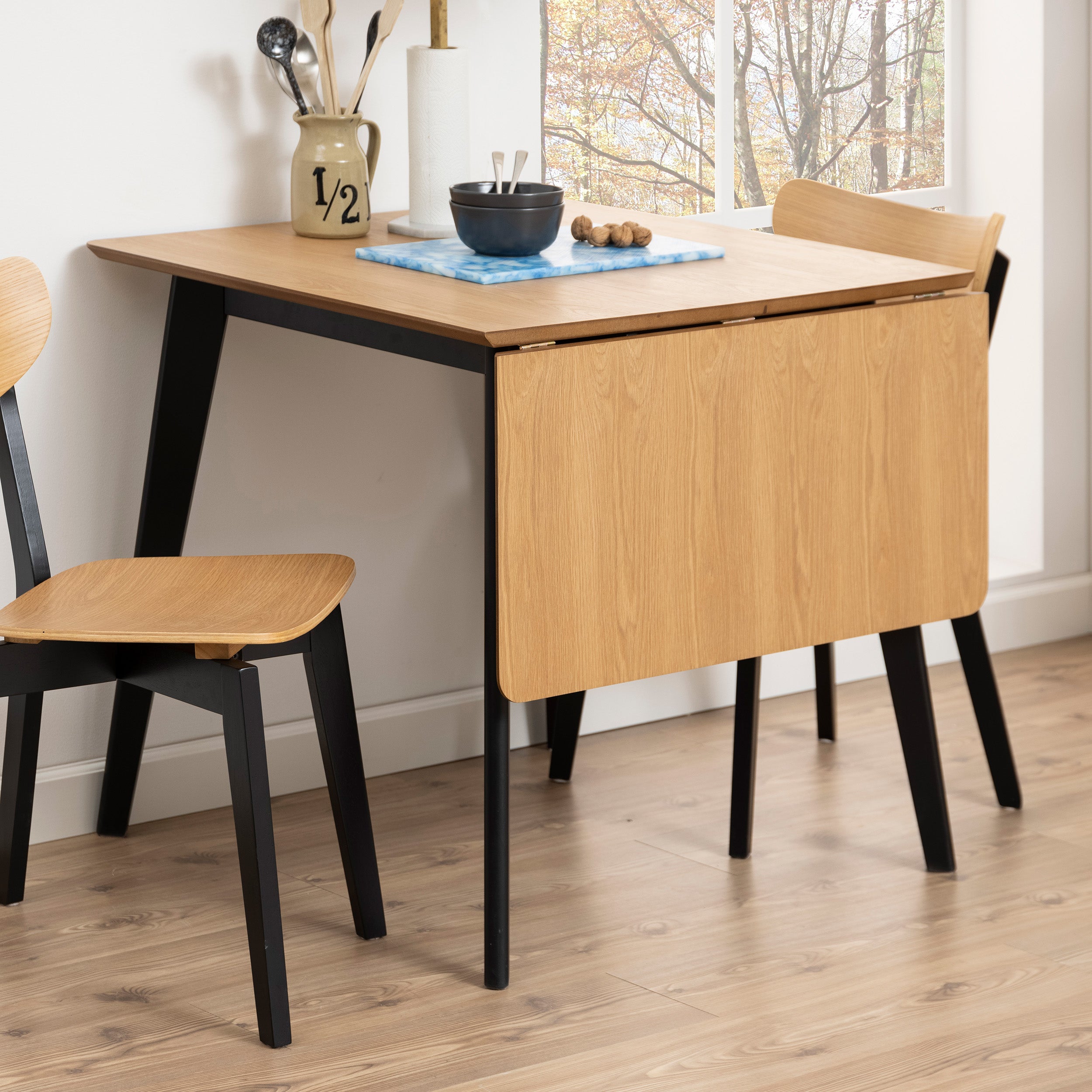 Rozkładany stół do jadalni 80-120x80 w stylu skandynawskim - kompaktowa forma, funkcja rozkładania, 3 kolory | Krel