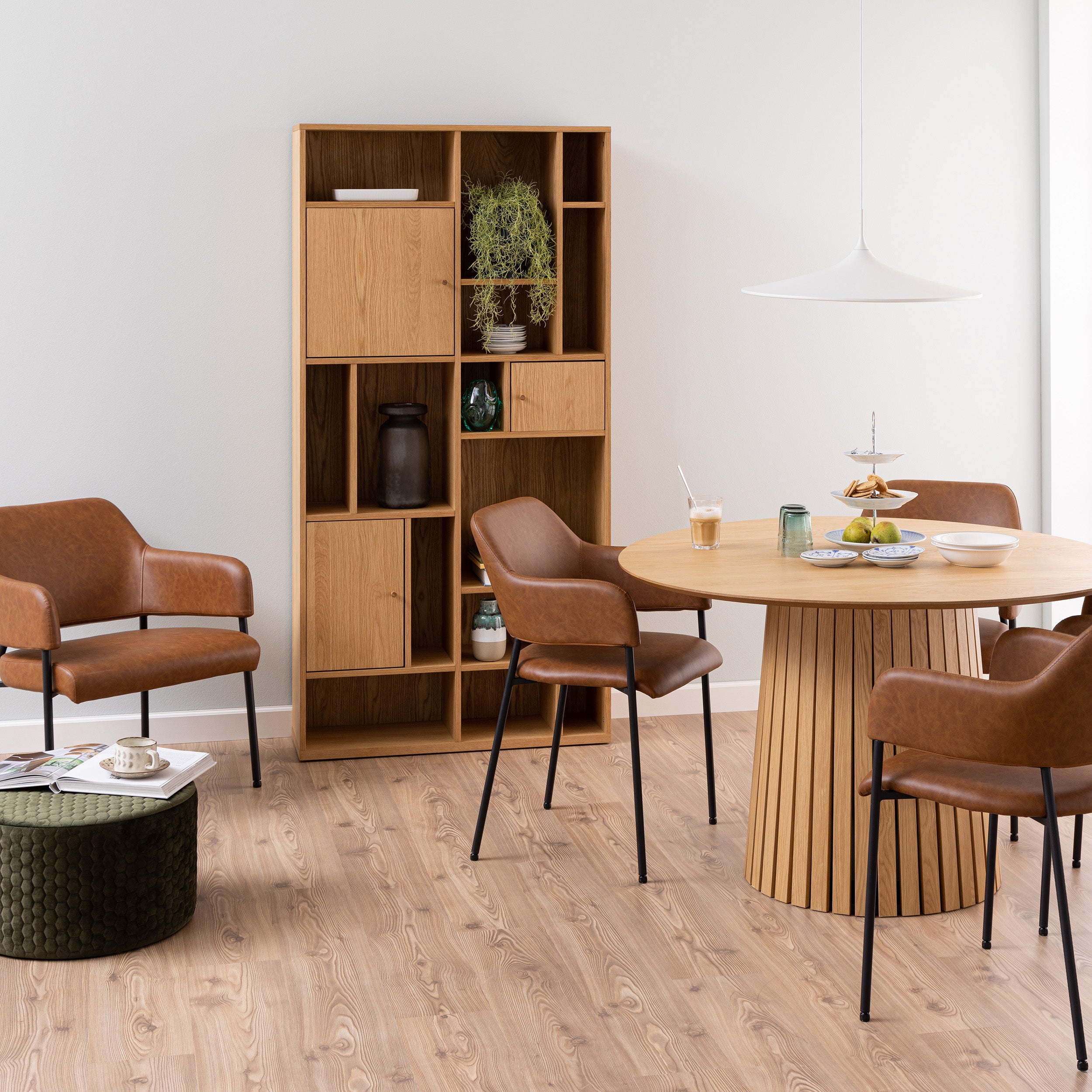 Regał do salonu 90x180 w stylu japandi | Asymo