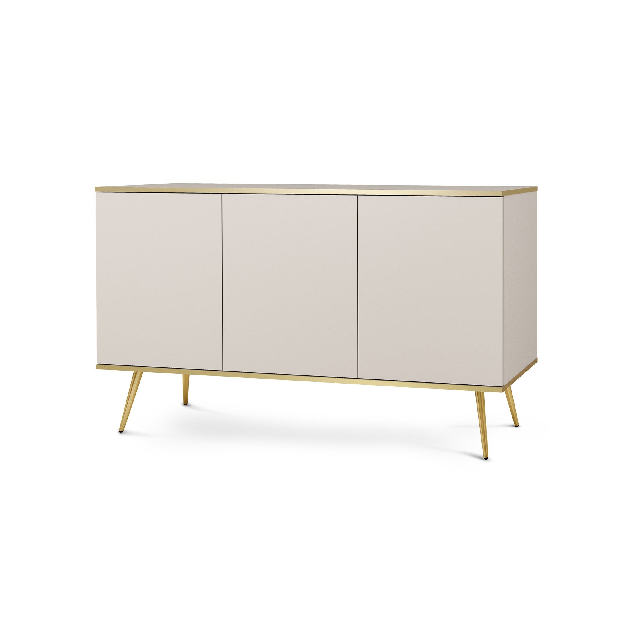 Komoda 160x85 w stylu glamour | Meva Beżowy Złota