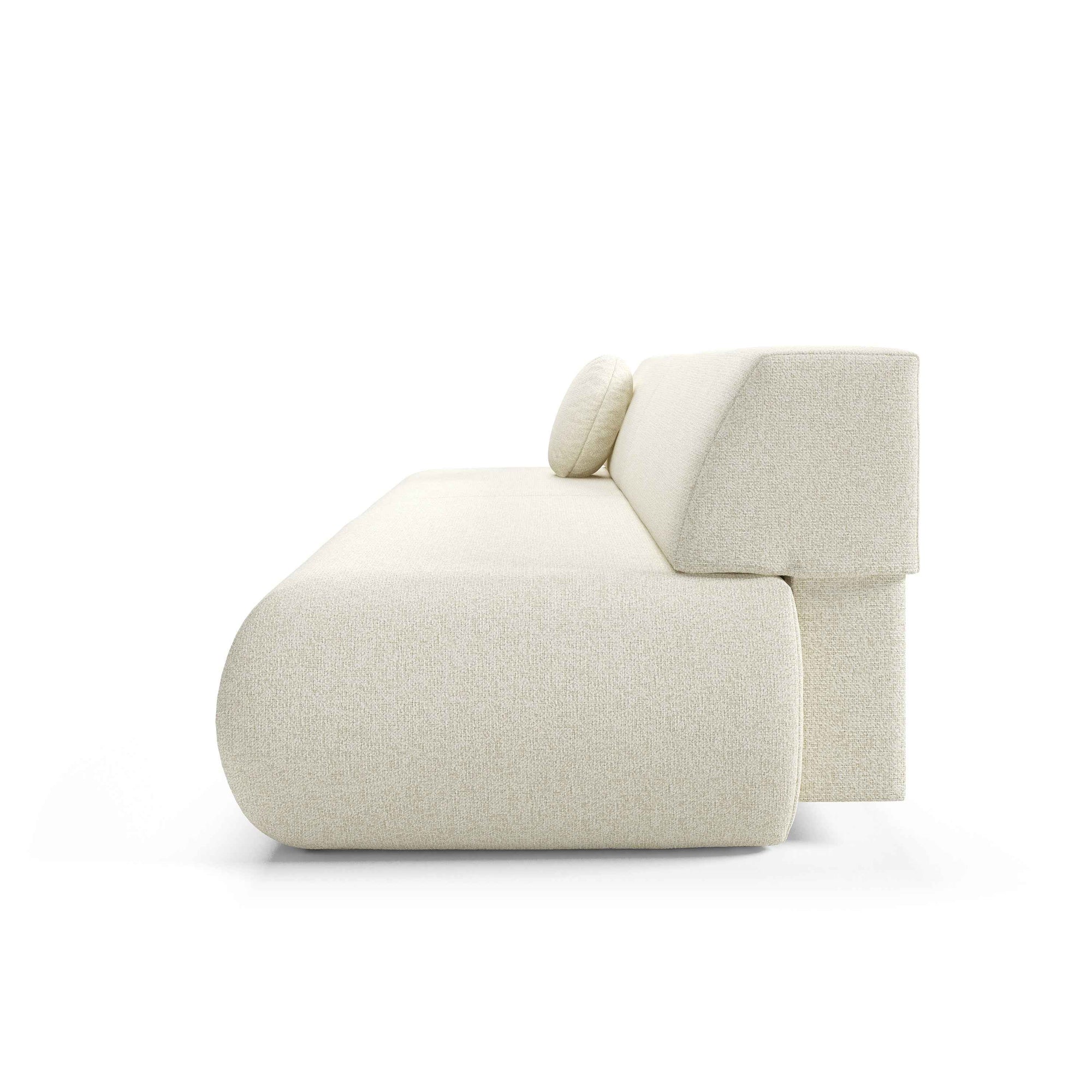 Sofa z funkcją spania 140x213 z pojemnikiem w stylu nowoczesnym – mechanizm DL, regulowany podłokietnik | Puentro