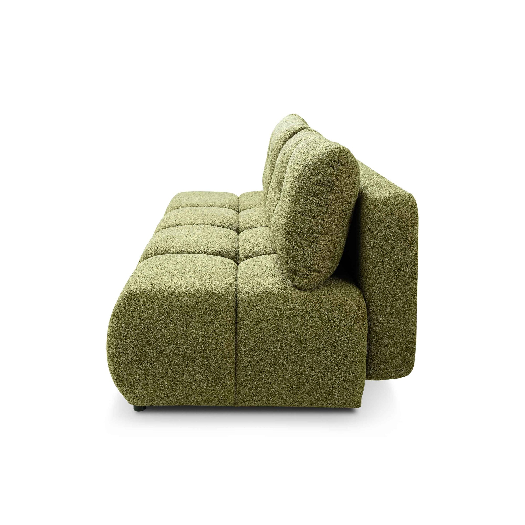 Sofa 3-osobowa z funkcją spania 142x200 w stylu miękkiego minimalizmu – z pojemnikiem, automat DL | Milorya