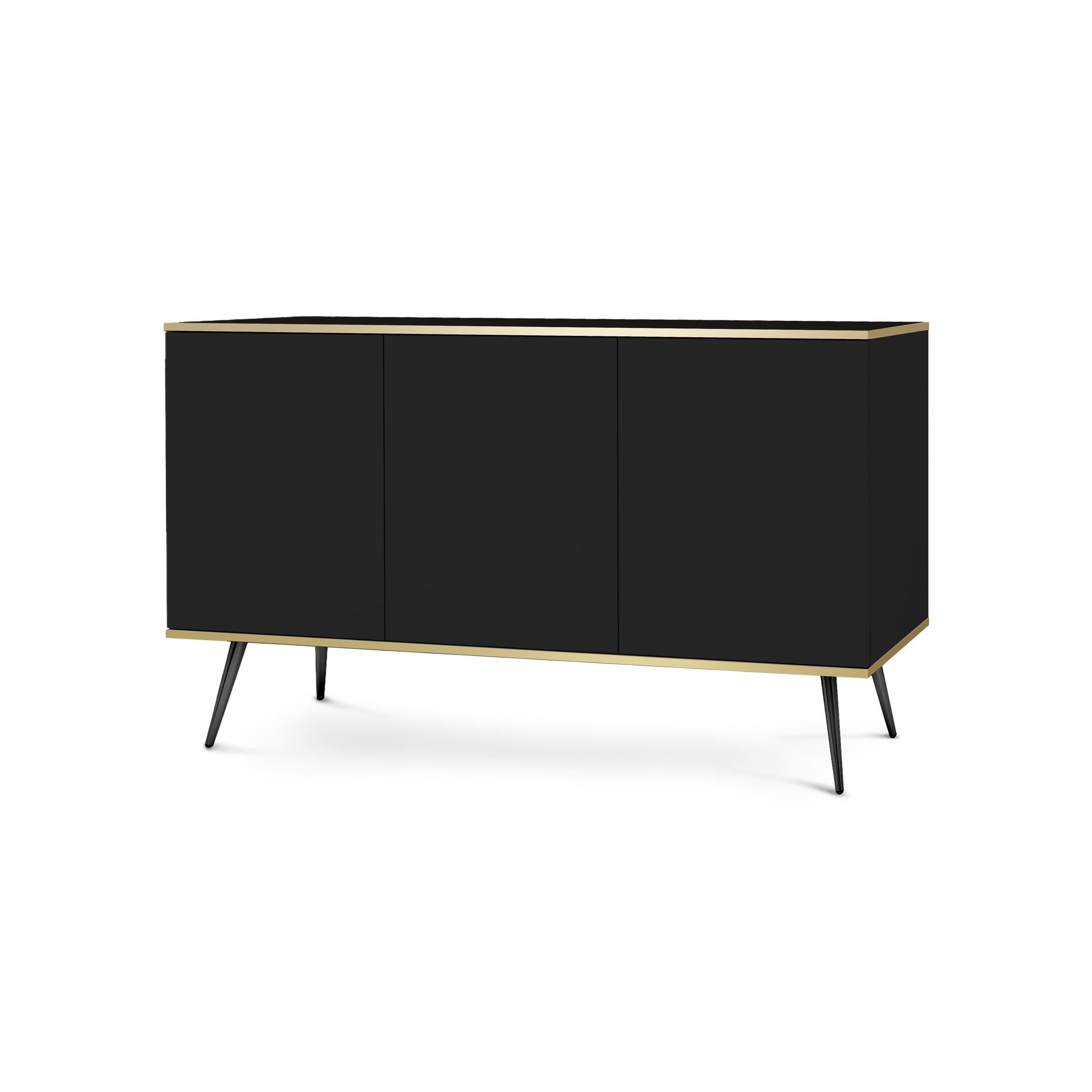 Komoda 160x85 w stylu glamour | Meva Czarny Czarny