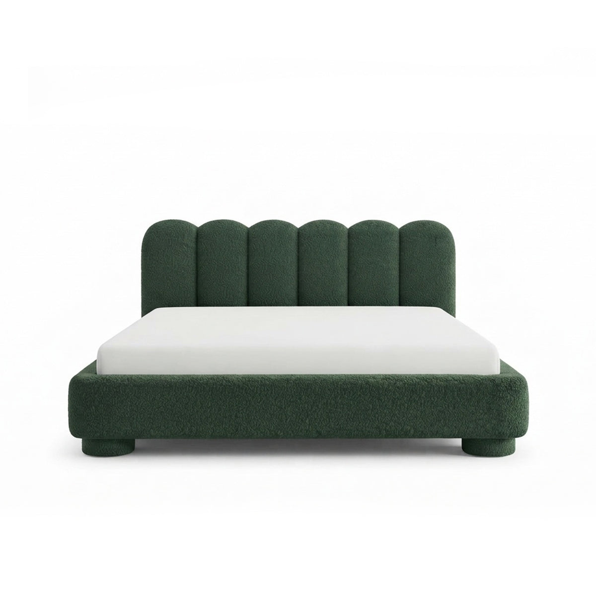 Łóżko tapicerowane Lattri 120x200–200x200 z pojemnikiem w stylu modern organic, tkanina Coral – widok z przodu | Pillovely