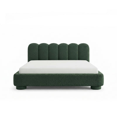 Łóżko tapicerowane Lattri 120x200–200x200 z pojemnikiem w stylu modern organic, tkanina Coral – widok z przodu | Pillovely