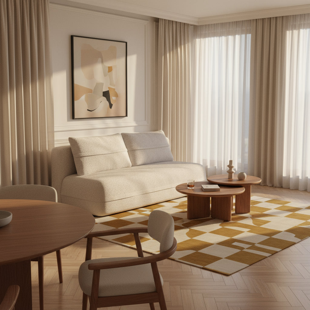 Sofa 2-osobowa z funkcją spania 206 cm w stylu minimalistycznym – z pojemnikiem, sprężyny kieszeniowe, visco | Lento
